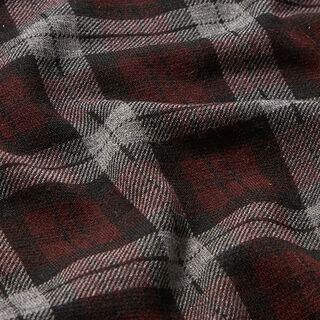 Jersey romanite Carreaux – rouge bordeaux/gris, 