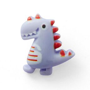 Bouton à queue Dino [ Ø20 mm ] – lilas/rouge, 