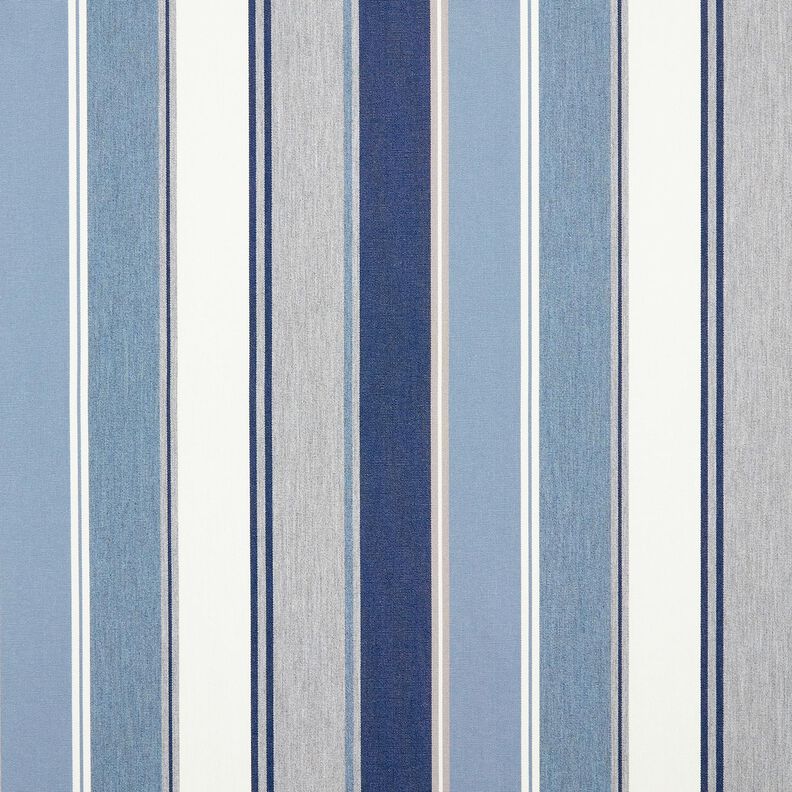 Tissu d’extérieur Canvas Rayures mixtes – indigo/ivoire,  image number 1