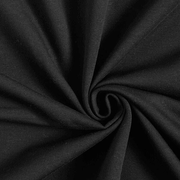 Molleton coton léger uni – noir,  image number 1