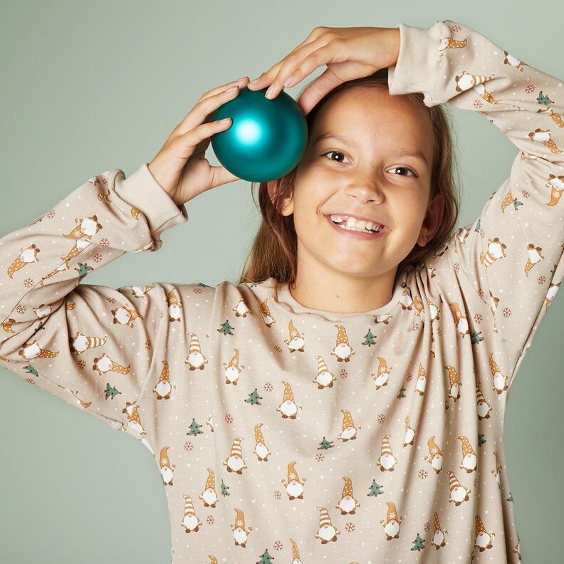 Jersey coton Lutins dans la neige – amande, image number 5