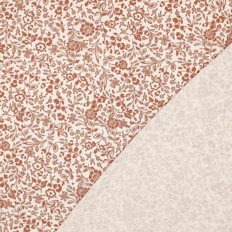 Tissu double gaze de coton Fleurs bicolores  | Poppy Fabrics – beige clair/caramel,  image number 4