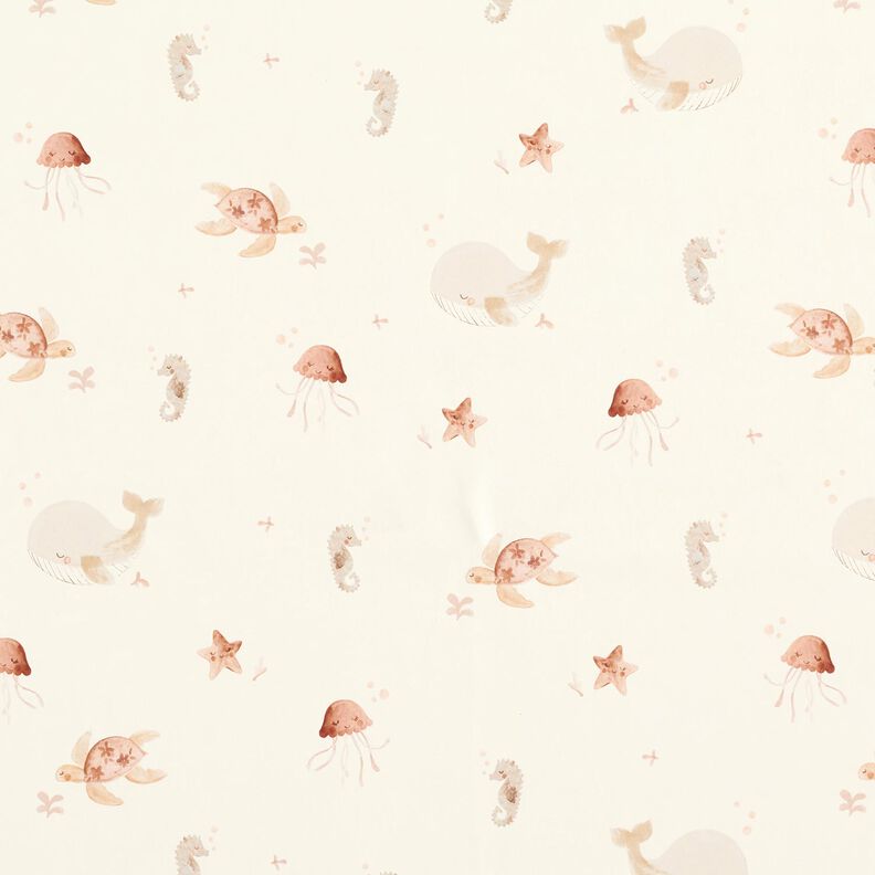 Tissu pour veste de pluie Monde sous-marin délicat Impression numérique – crème,  image number 1