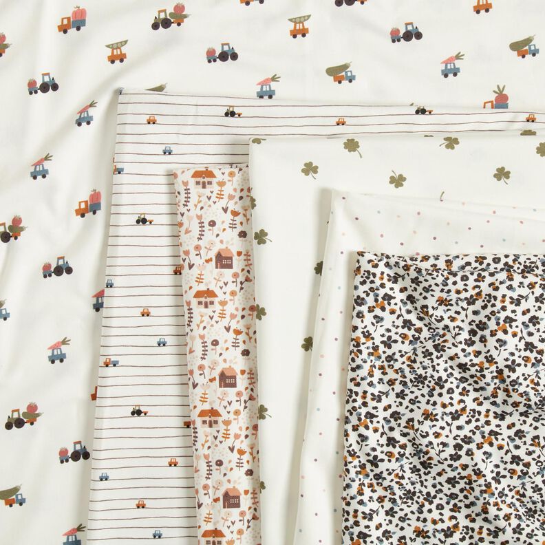 Jersey coton Petites maisons dans le prés – écru, image number 5