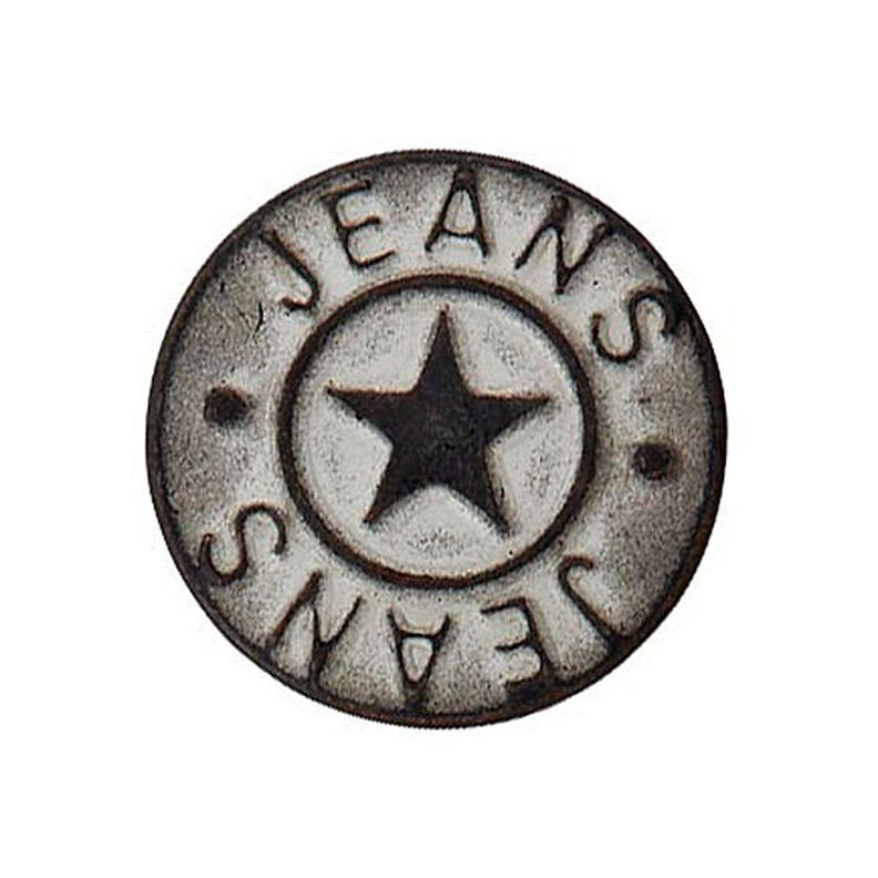 Bouton jeans standard Etoile – argent ancien métallique,  image number 1