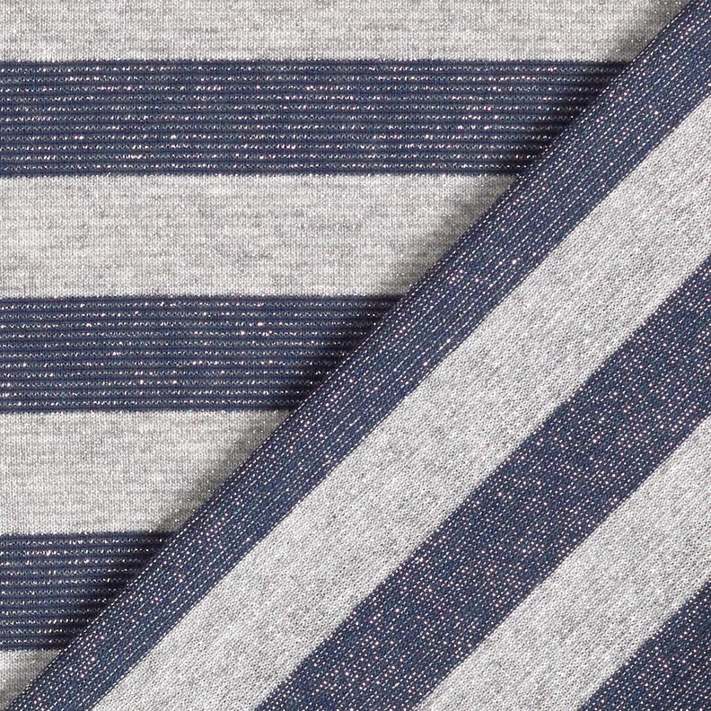 Jersey à rayures horizontales scintillantes – gris clair/bleu marine, image number 5