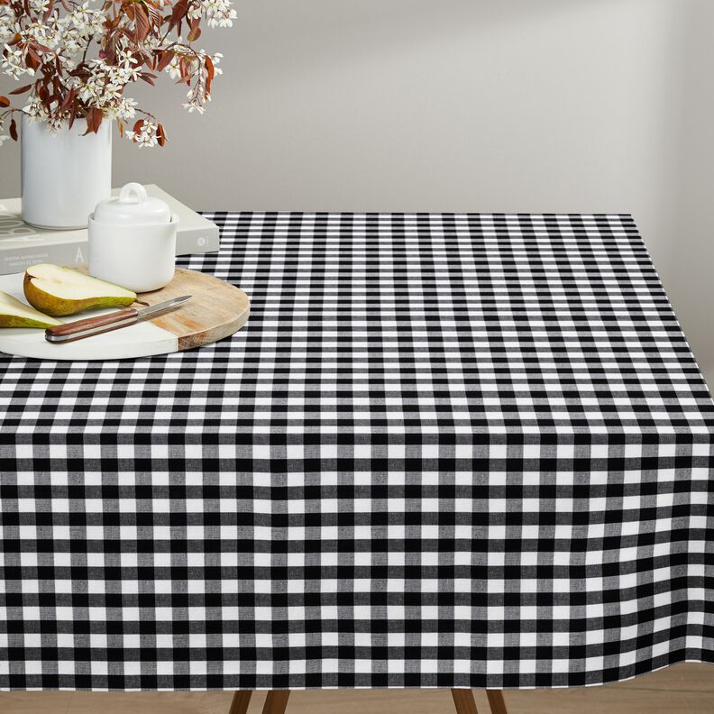 Tissu en coton Vichy à carreaux 1,7 cm – noir/blanc,  image number 7