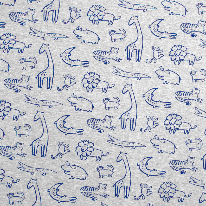 Sweatshirt Animaux de safari | by Poppy – argent/bleu roi,  image number 1