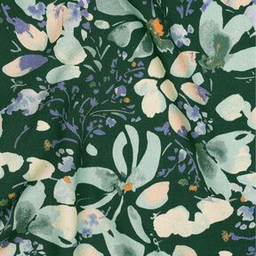 Tissu viscose Impression numérique fleurs printanières – vert foncé/menthe clair, 
