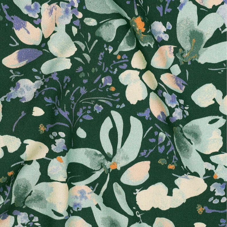 Tissu viscose Impression numérique fleurs printanières – vert foncé/menthe clair,  image number 2