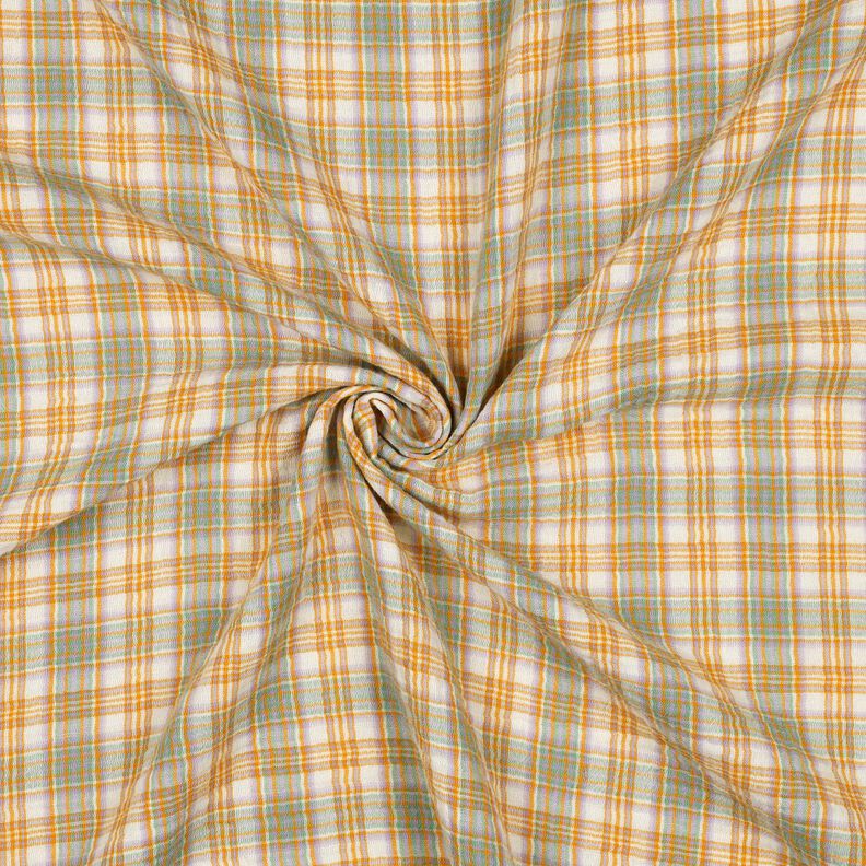Tissu double gaze de coton Carreau | Poppy Fabrics – jaune curry/sauge,  image number 3