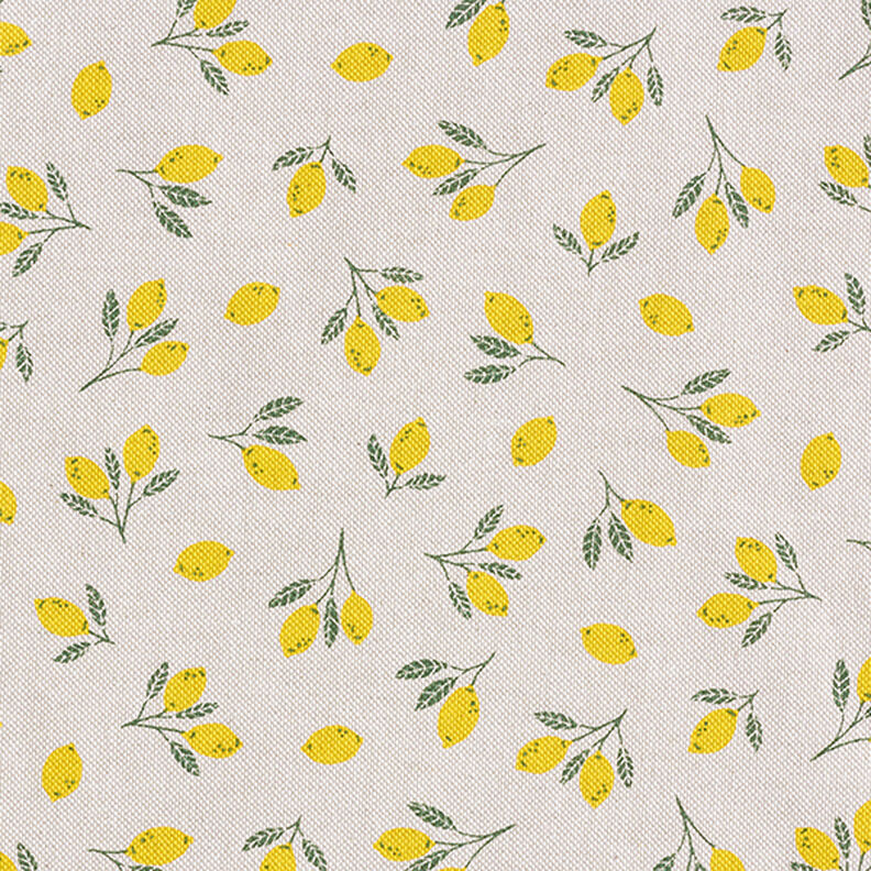 Tissu de décoration Semi-panama mini citrons – jaune/nature,  image number 1