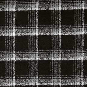 Tissu pour manteau Tissu bouclette à carreaux – noir/blanc, 