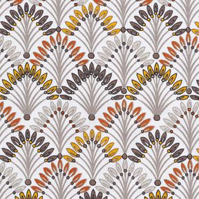 Tissu en coton Cretonne Éventail – taupe/ivoire, 