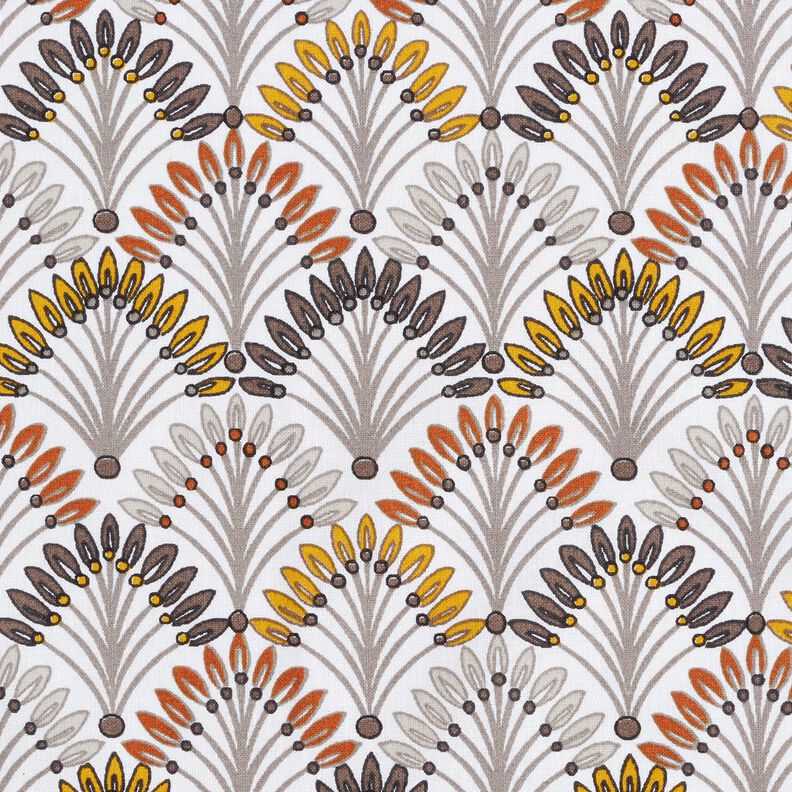 Tissu en coton Cretonne Éventail – taupe/ivoire,  image number 1