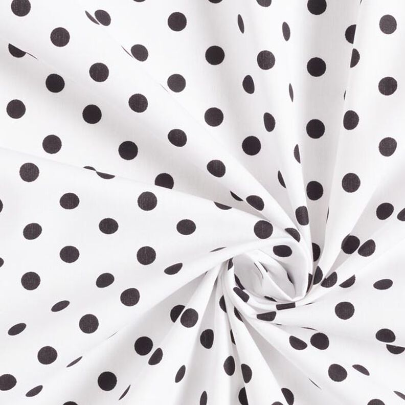 Popeline coton Grands pois – blanc/noir,  image number 5