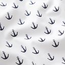 Popeline de coton petites ancres – blanc, 