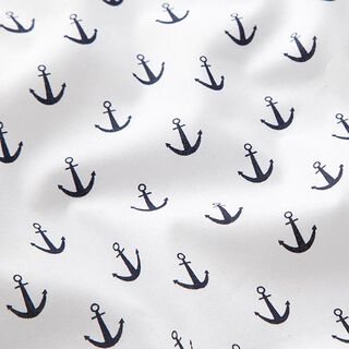 Popeline de coton petites ancres – blanc, 