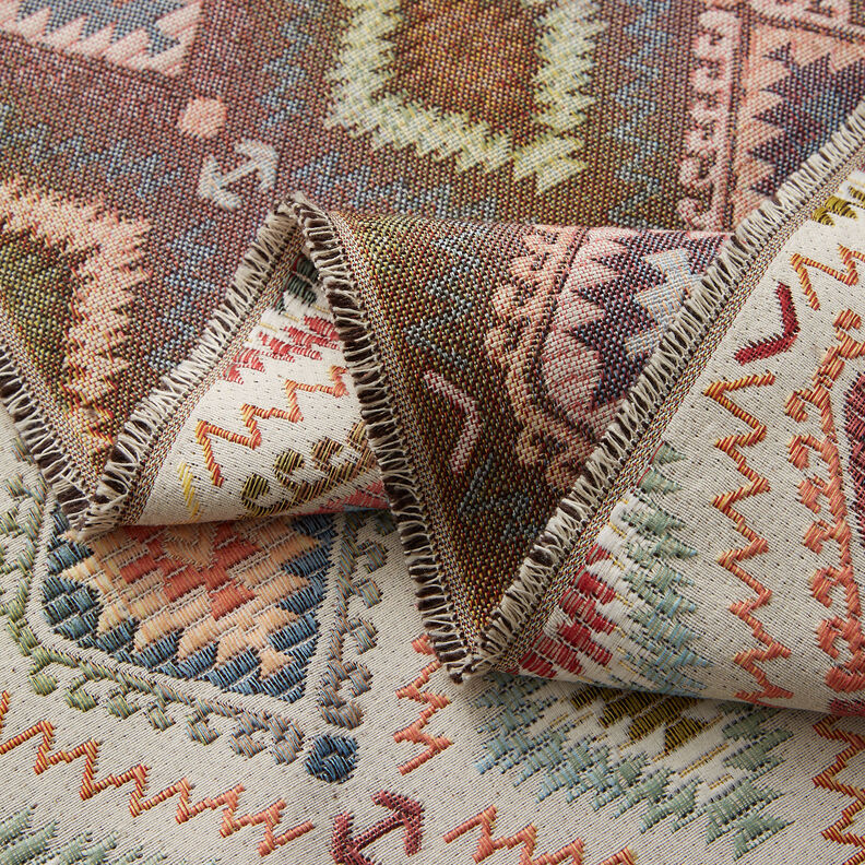 Tissu de décoration Jacquard Tapis indien – beige clair,  image number 3