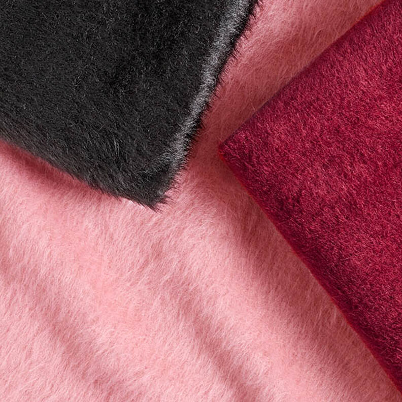 Maille pour manteau pelucheuse unie – rouge foncé,  image number 4