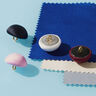 Bouton recouvert, Satin Duchesse – bleu nuit,  thumbnail number 2