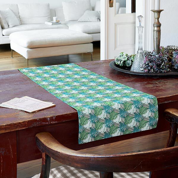 Cretonne de coton feuilles tropicales – vert, image number 6