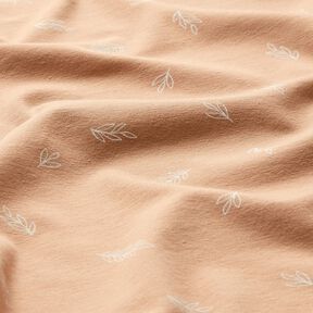Jersey coton feuilles – marron clair, 