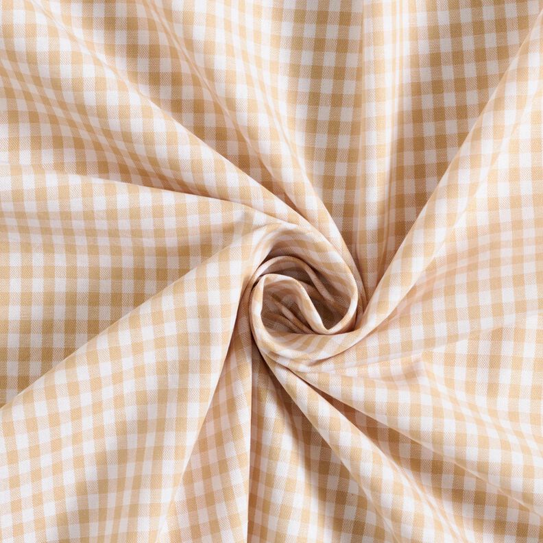 Tissu en coton Popeline Vichy à carreaux – beige,  image number 3