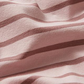 Jersey de coton Rayures fines et larges – vieux rose clair/vieux rose foncé, 