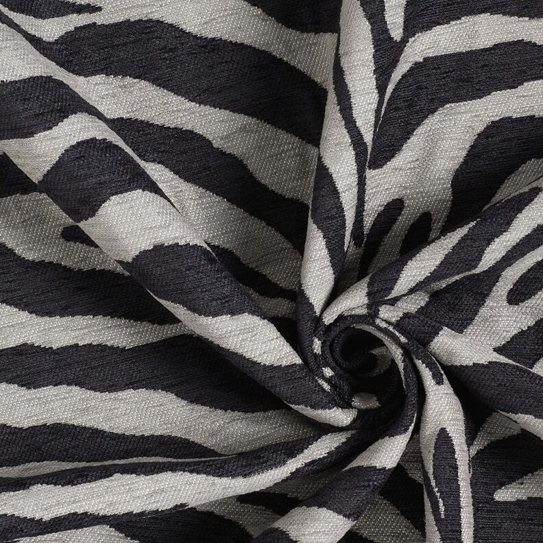 Tissu de revêtement Jacquard Zèbre – noir/gris, image number 3
