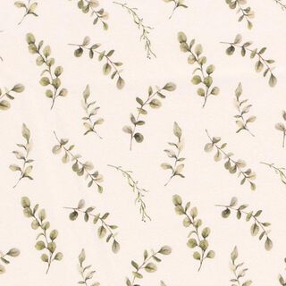 Jersey coton Vrilles d’eucalyptus Impression numérique  – écru, 