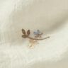 Voile crinkle broderie florale – écru/marron clair,  thumbnail number 2