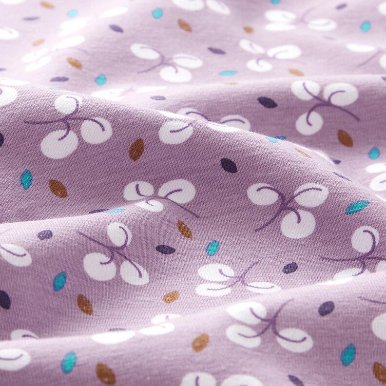 Jersey coton Branches et petits points – lavande, image number 2