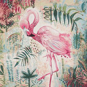 Tissu de décoration pièce Gobelin Flamant – beige/rose vif, 