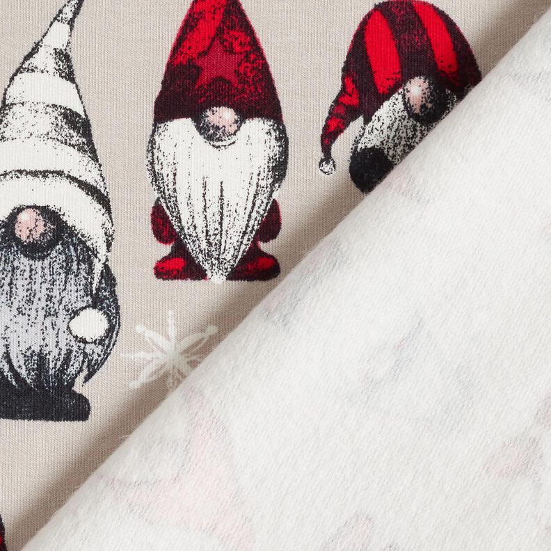 French Terry Sweat d’été Lutins de Noël – taupe clair, image number 4