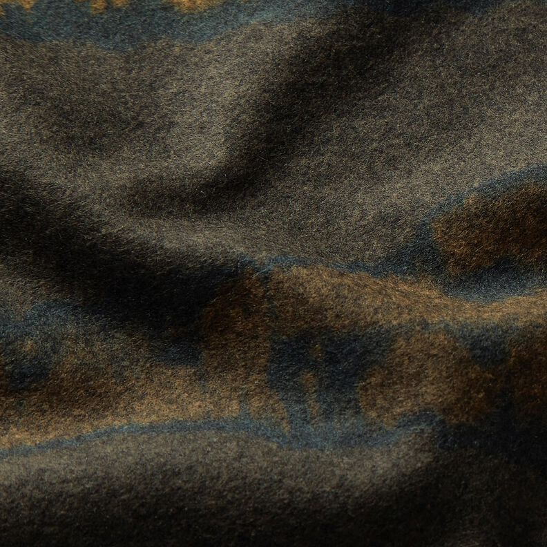 Jersey romanite tissu gratté avec lignes d’eau – marron foncé/noir,  image number 5