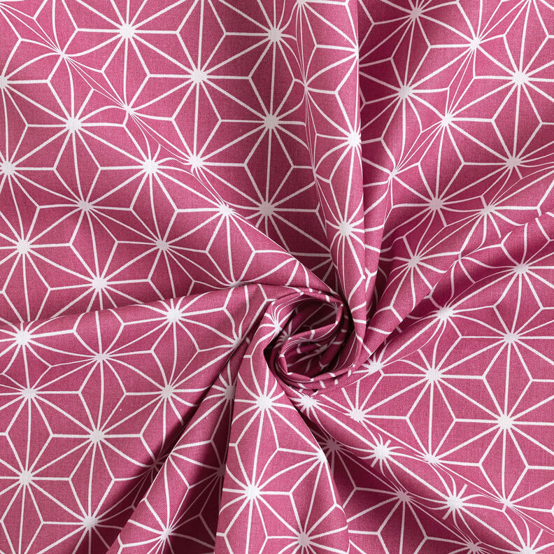 Tissu en coton Cretonne Étoiles japonaises Asanoha – mauve,  image number 3