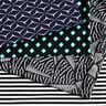 Tissu de maillot de bain Losanges rétro – noir/menthe poivrée,  thumbnail number 5
