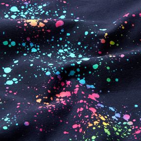 Jersey coton Taches de peinture colorées | Glitzerpüppi – bleu marine/mélange de couleurs, 