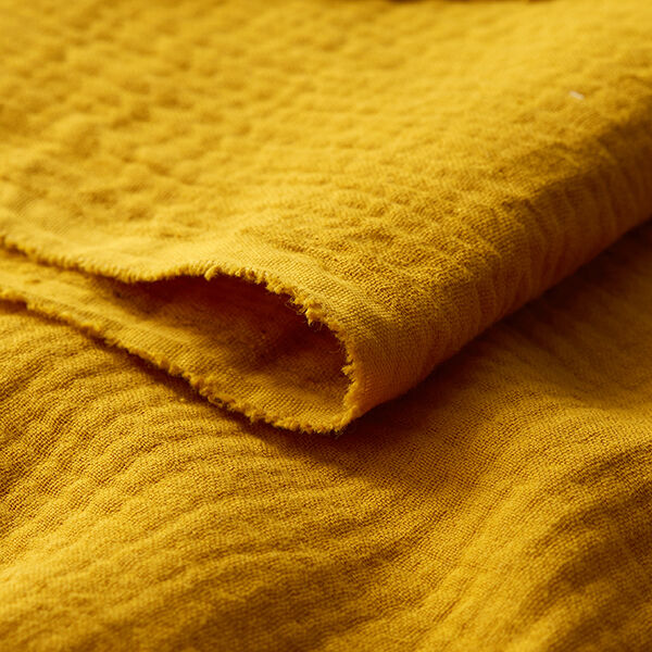 Tissu double gaze de coton – moutarde,  image number 5