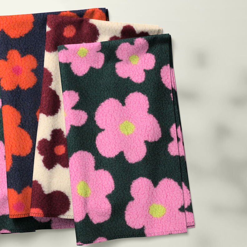 Ourson Fleurs | Poppy Fabrics – noix de cajou/rouge bordeaux,  image number 6