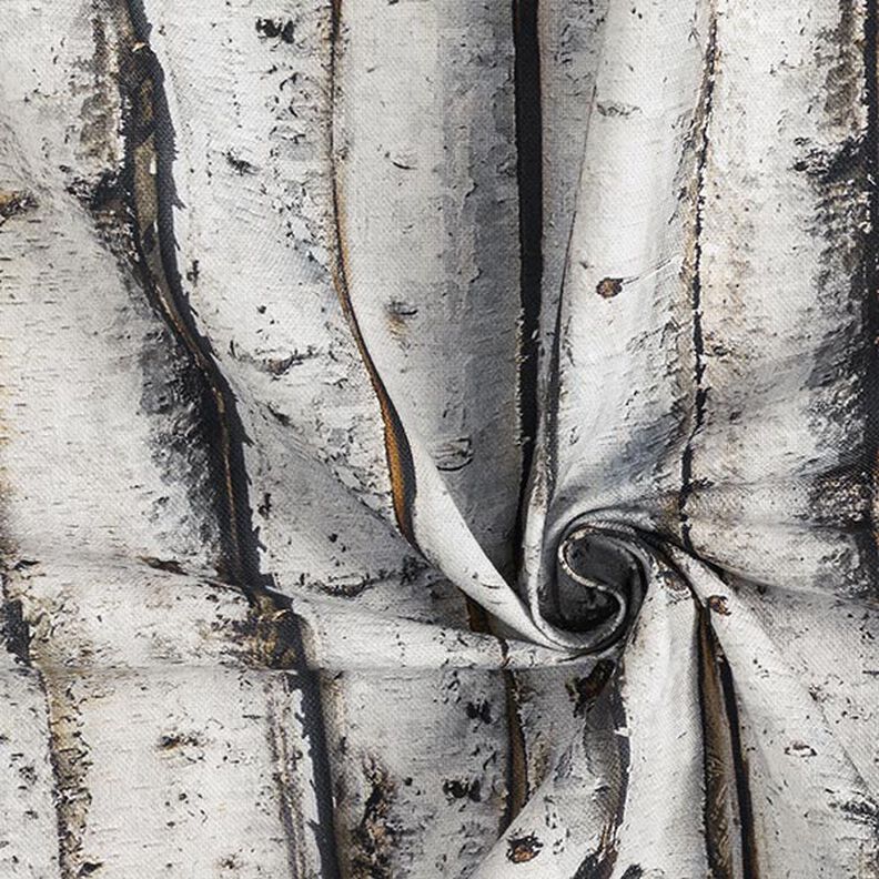 Tissu de décoration Semi-panama troncs de bouleaux – gris clair,  image number 3