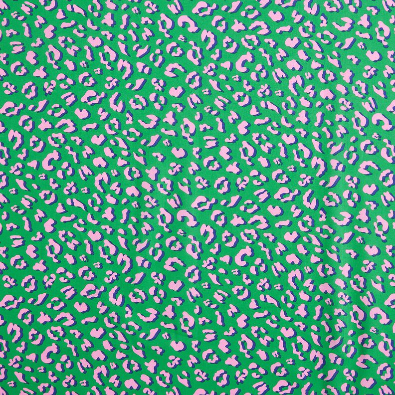 Coton enduit motif léopard abstrait | Poppy Fabrics – vert/rose, image number 1