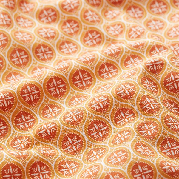 Cretonne de coton ornements de carreaux – orange/jaune orangé,  image number 2