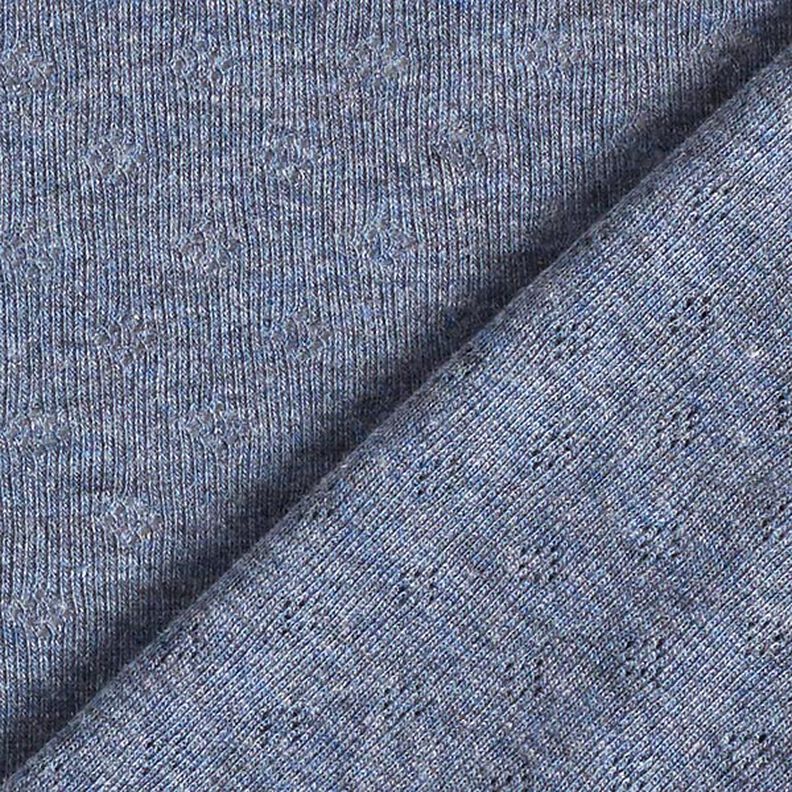 Jersey finement tricoté à motif ajouré Melange – bleu jean,  image number 4