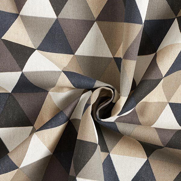 Tissu décoratif Semi-panama Triangles – beige/gris,  image number 3