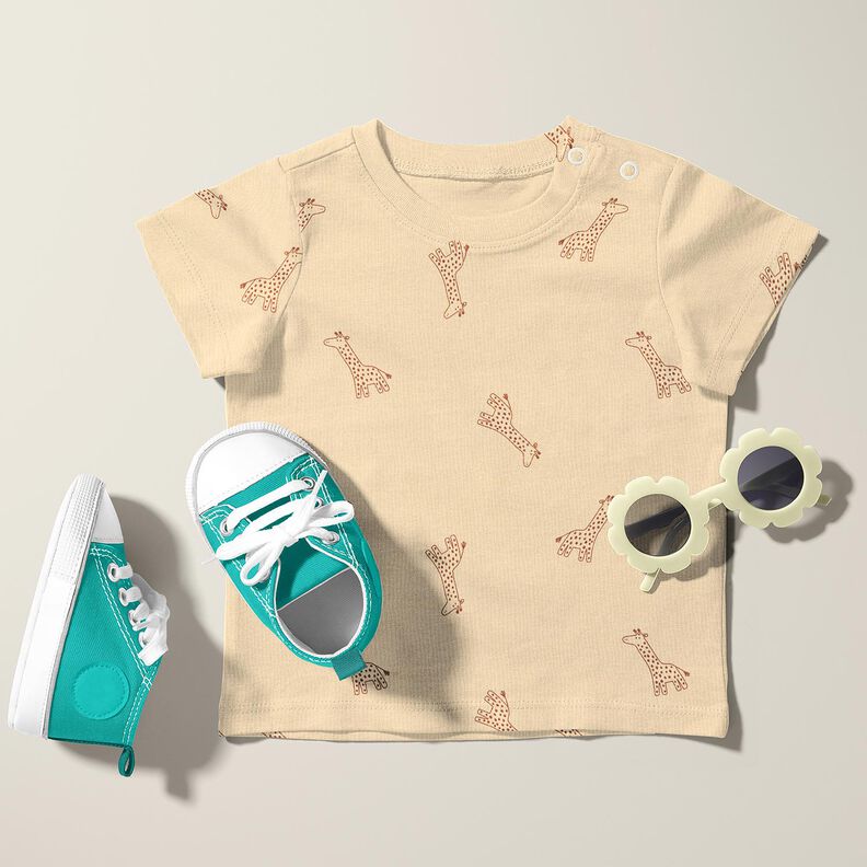 Jersey coton Girafes – amande, image number 5