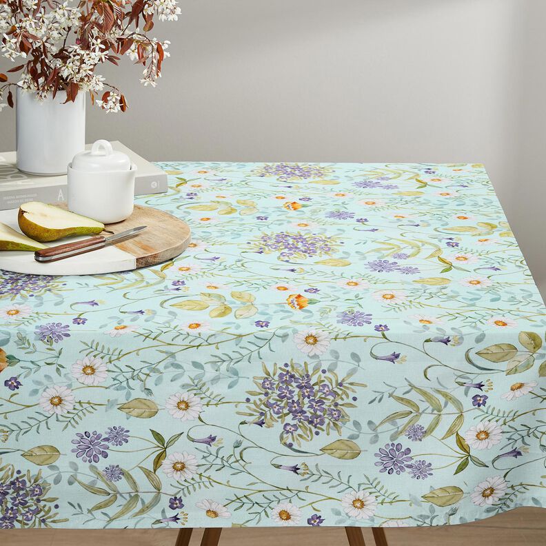 Tissu en coton Popeline Fleurs sauvages – menthe clair/lavande, image number 7