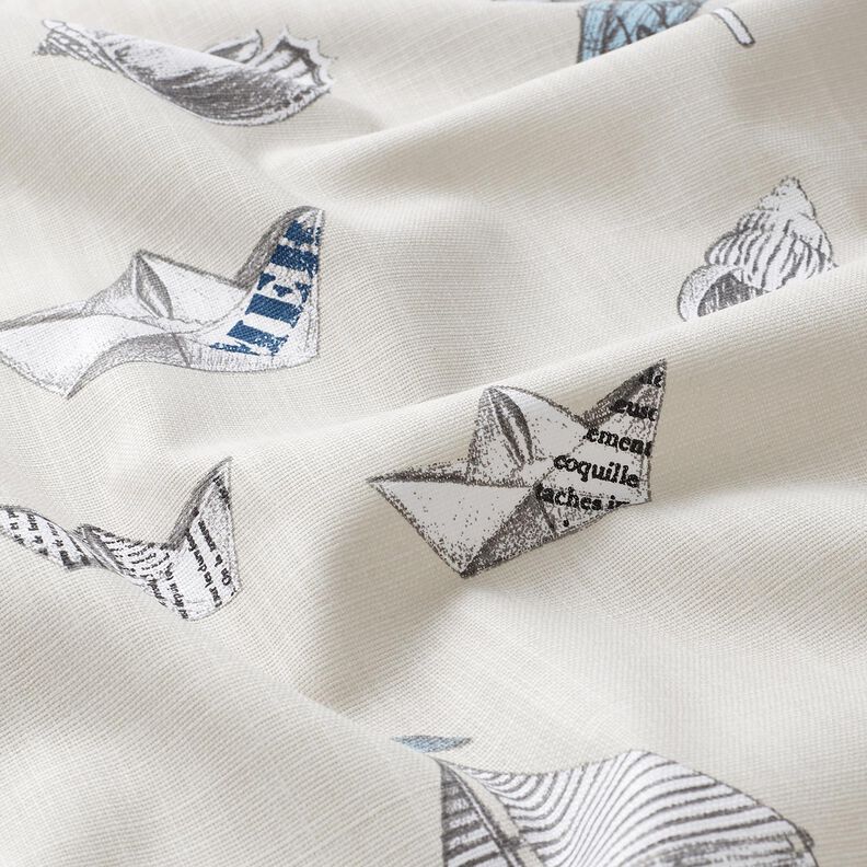 Tissu de décoration Panama Petit bateau – nature/bleu clair,  image number 2