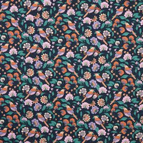 Coton enduit Océan de fleurs – bleu nuit, 